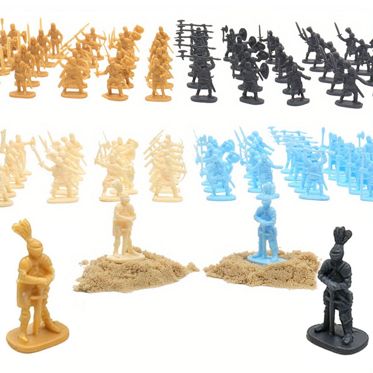 Model Kit Gunpla - 49 Stück Mini-Mittelalter-Soldatenfiguren, detaillierte Miniatur-Soldaten für