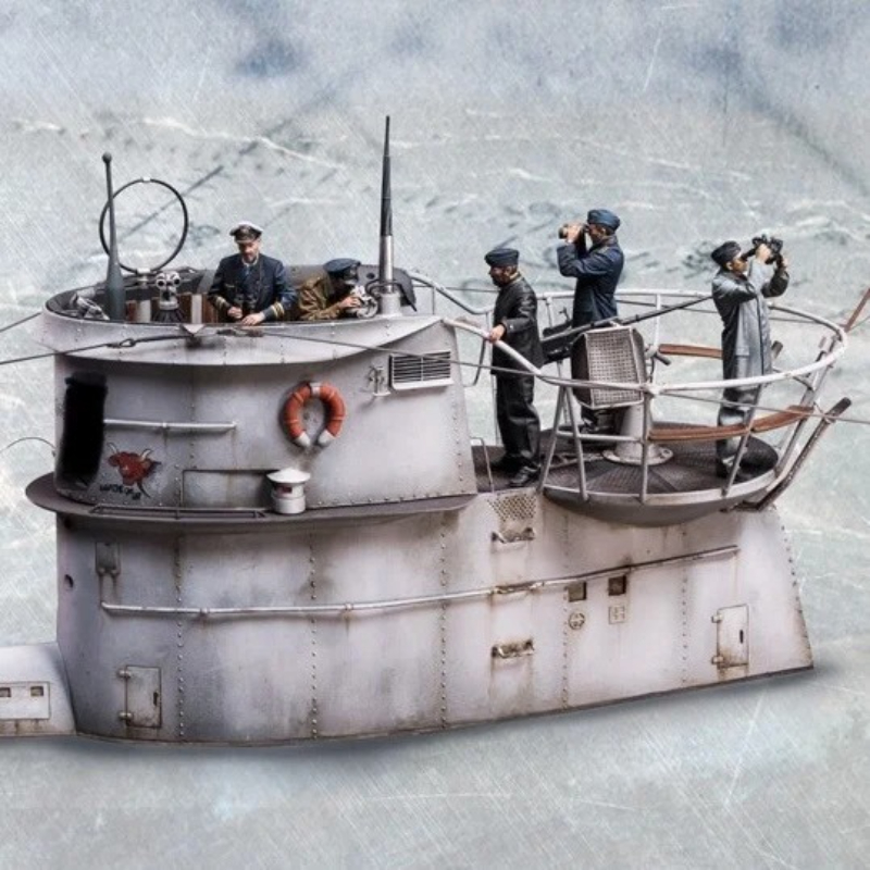 Model Kit Battleship - Maßstab 1:35, Druckguss-Harzfiguren-Modellbausatz, U-Boat Commander und
