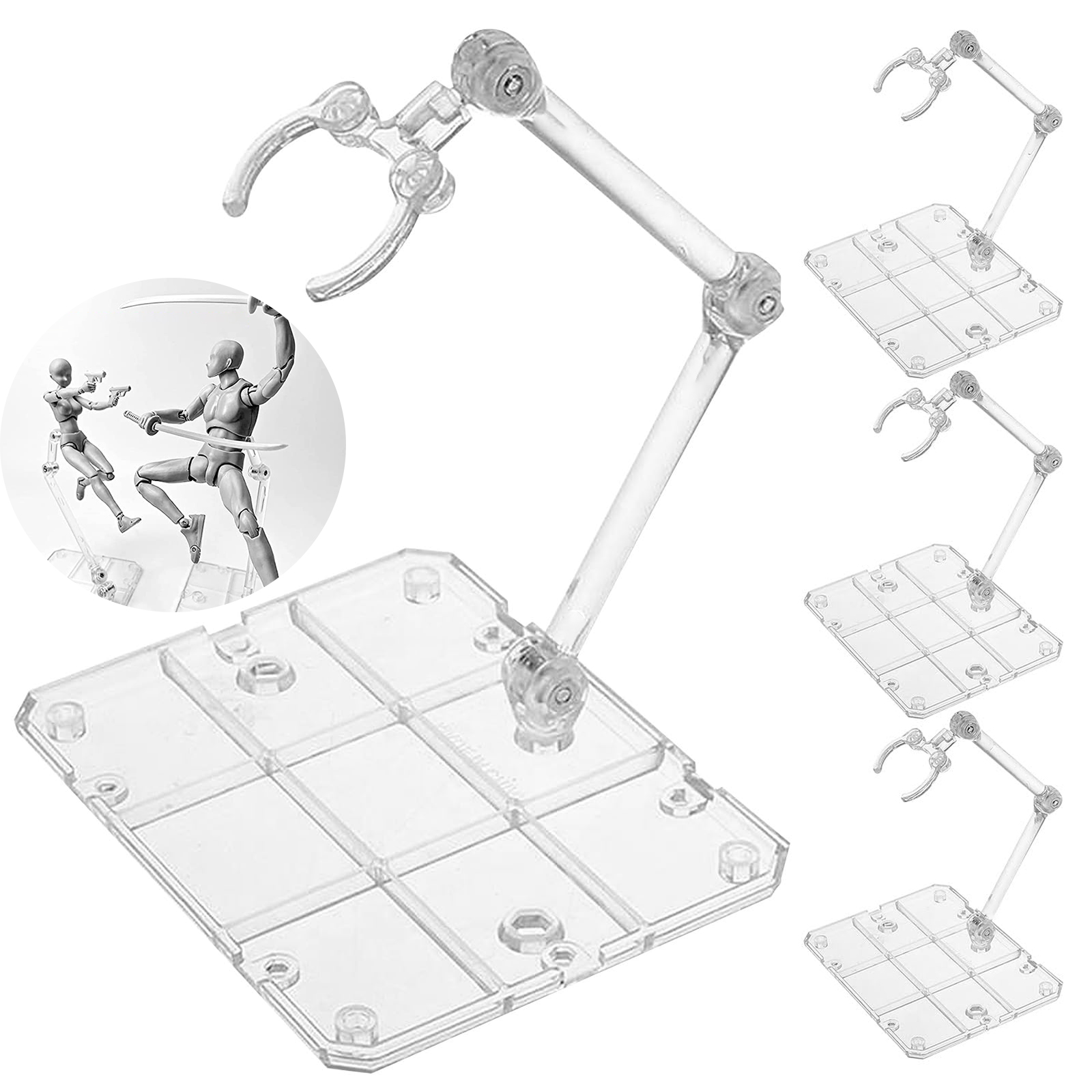 Model Kit Gunpla - Klarer Actionfigurenständer, Montage Actionfigur Display Halter