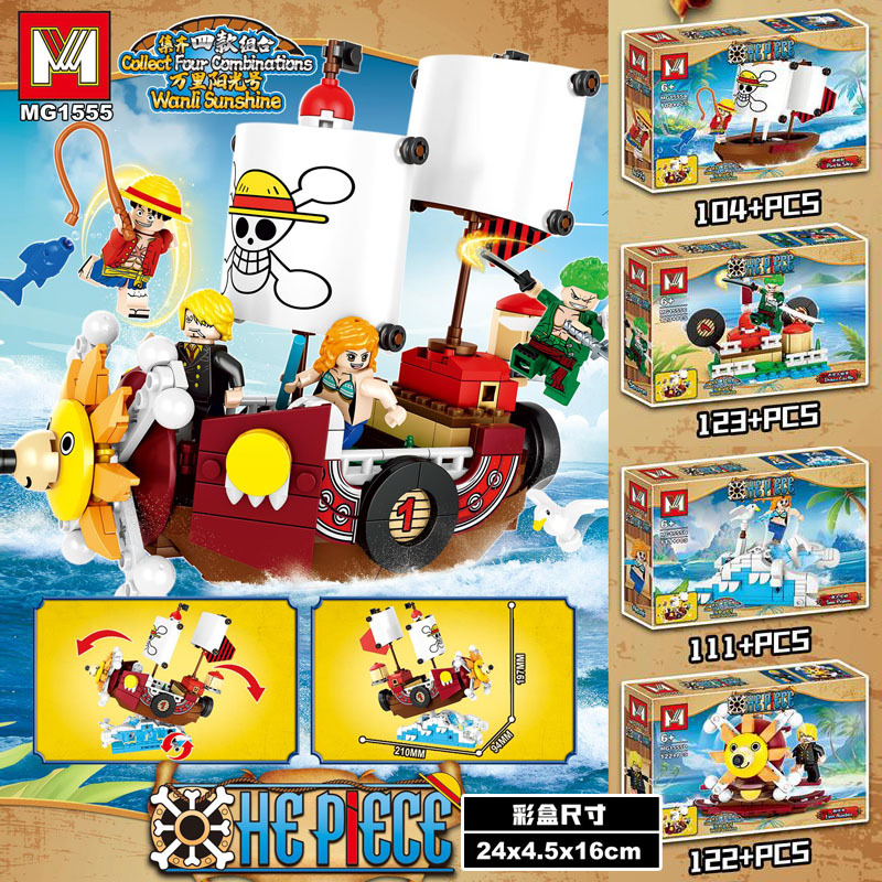 Model Kit One Piece Ship - One Piece Wanli Piratenschiff Segelschiff Bausteine